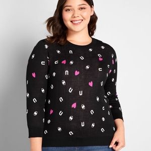 ModCloth Charm School 3/4 Sleeve Pullover Sweater